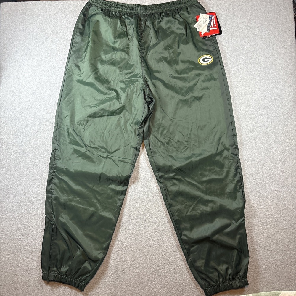 VTG Green Bay Packers Game Day Turbo Zone Nylon Lined Windbreaker Pants XXL NEW!